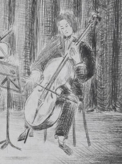 Camille COMBE : Quatuor de Beethoven, Gravure originale signée