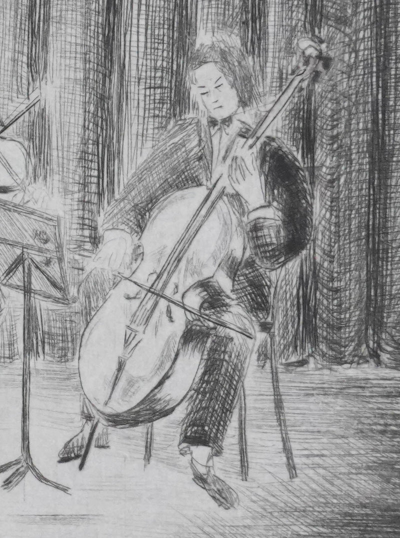 Camille COMBE : Quatuor de Beethoven, Gravure originale signée