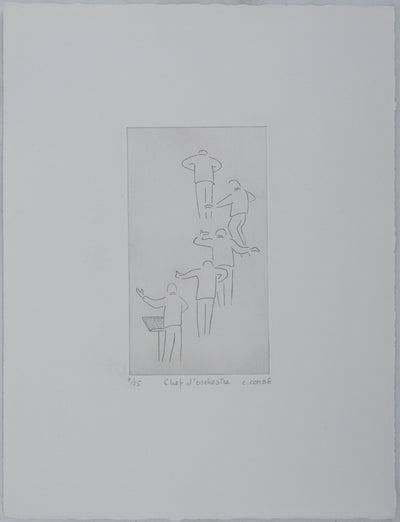 Camille COMBE : Chef d'orchestre, Gravure originale signée
