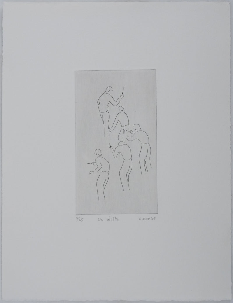 Camille COMBE : On répète, Gravure originale signée