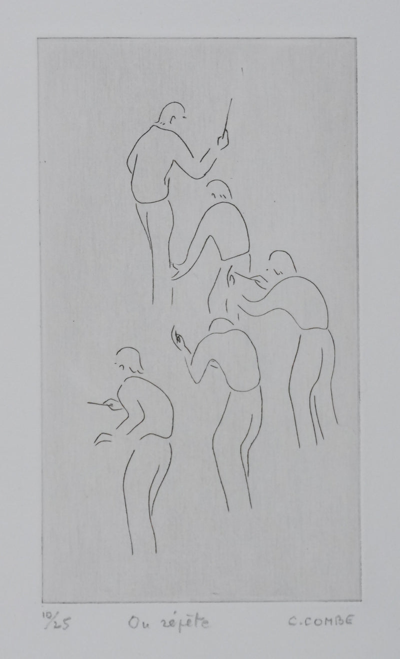 Camille COMBE : On répète, Gravure originale signée