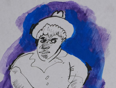 Maurice GENIS : La femme et sa poule, Dessin original signé