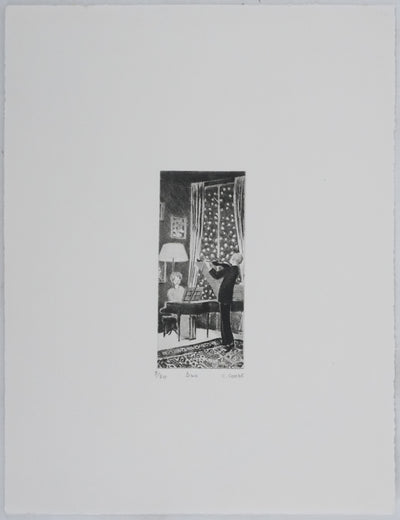 Camille COMBE : Duo, Gravure originale signée