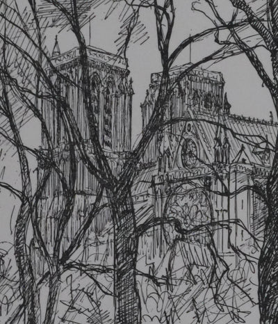Maxime JUAN : Paris, Bouquinistes sur les quais de Notre Dame, Lithographie originale signée