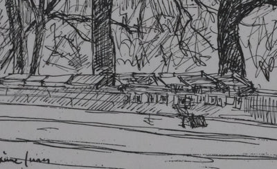 Maxime JUAN : Paris, Bouquinistes sur les quais de Notre Dame, Lithographie originale signée