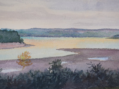 Salomon Alfred BOISECQ : Bretagne, Paysage du Morbihan, Aquarelle originale signée