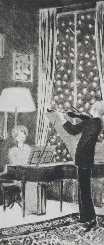Camille COMBE : Duo, Gravure originale signée