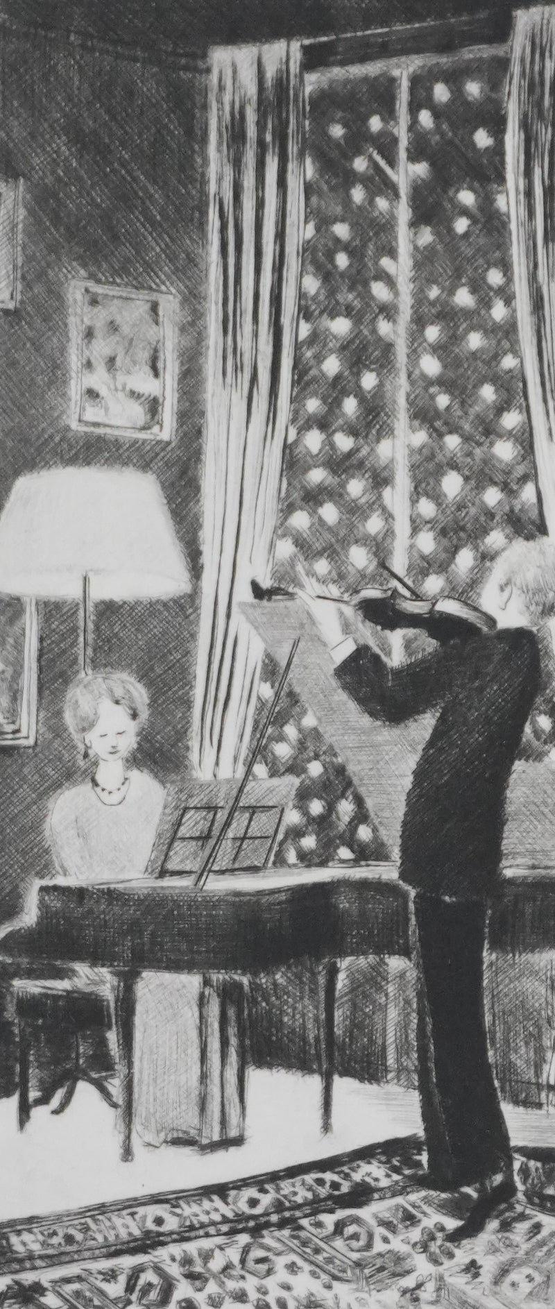 Camille COMBE : Duo, Gravure originale signée
