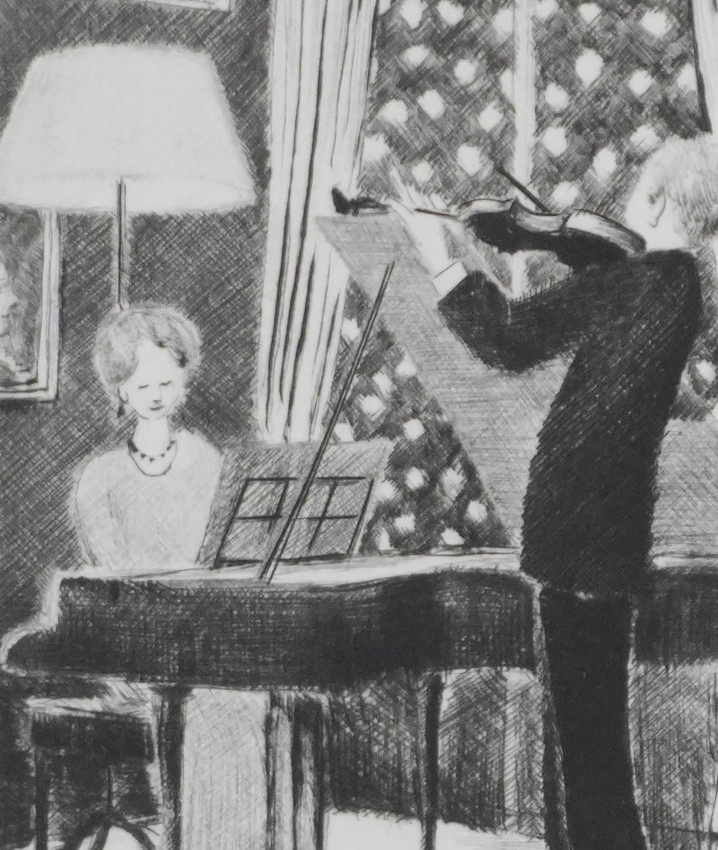 Camille COMBE : Duo, Gravure originale signée