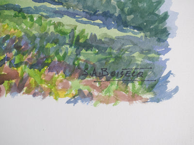 Salomon Alfred BOISECQ : Provence, Le village de Fayence, Aquarelle originale (photo de détail 3) - Crédit photo : Galerie Art.Paris