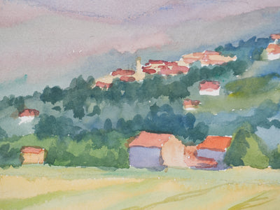 Salomon Alfred BOISECQ : Provence, Le village de Fayence, Aquarelle originale (photo de détail 4) - Crédit photo : Galerie Art.Paris