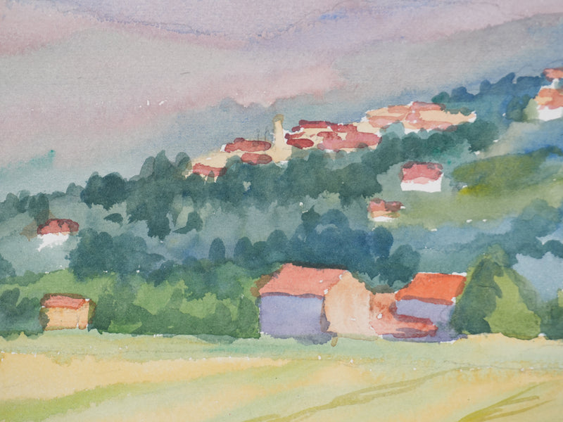 Salomon Alfred BOISECQ : Provence, Le village de Fayence, Aquarelle originale (photo de détail 4) - Crédit photo : Galerie Art.Paris