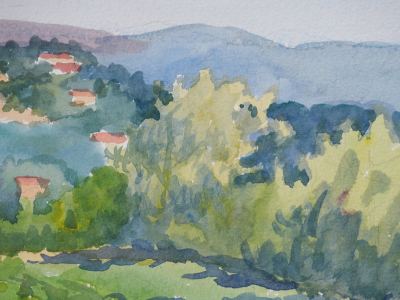 Salomon Alfred BOISECQ : Provence, Le village de Fayence, Aquarelle originale (photo de détail 6) - Crédit photo : Galerie Art.Paris