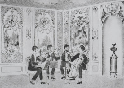 Camille COMBE : Quatuor de Schubert, Gravure originale signée
