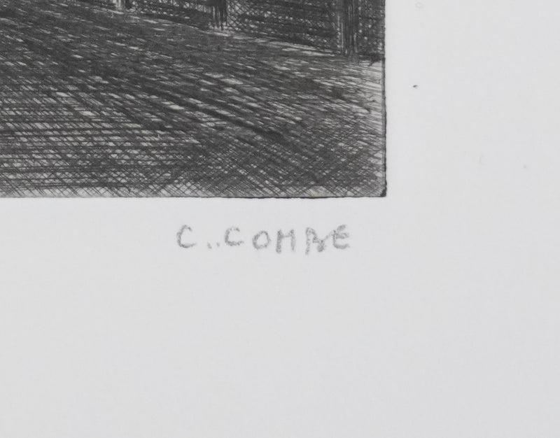 Camille COMBE : La veillée du berger, Gravure originale signée
