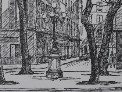 Maxime JUAN : Paris, Place Furstemberg à Saint Germain-des-Près, Lithographie originale signée