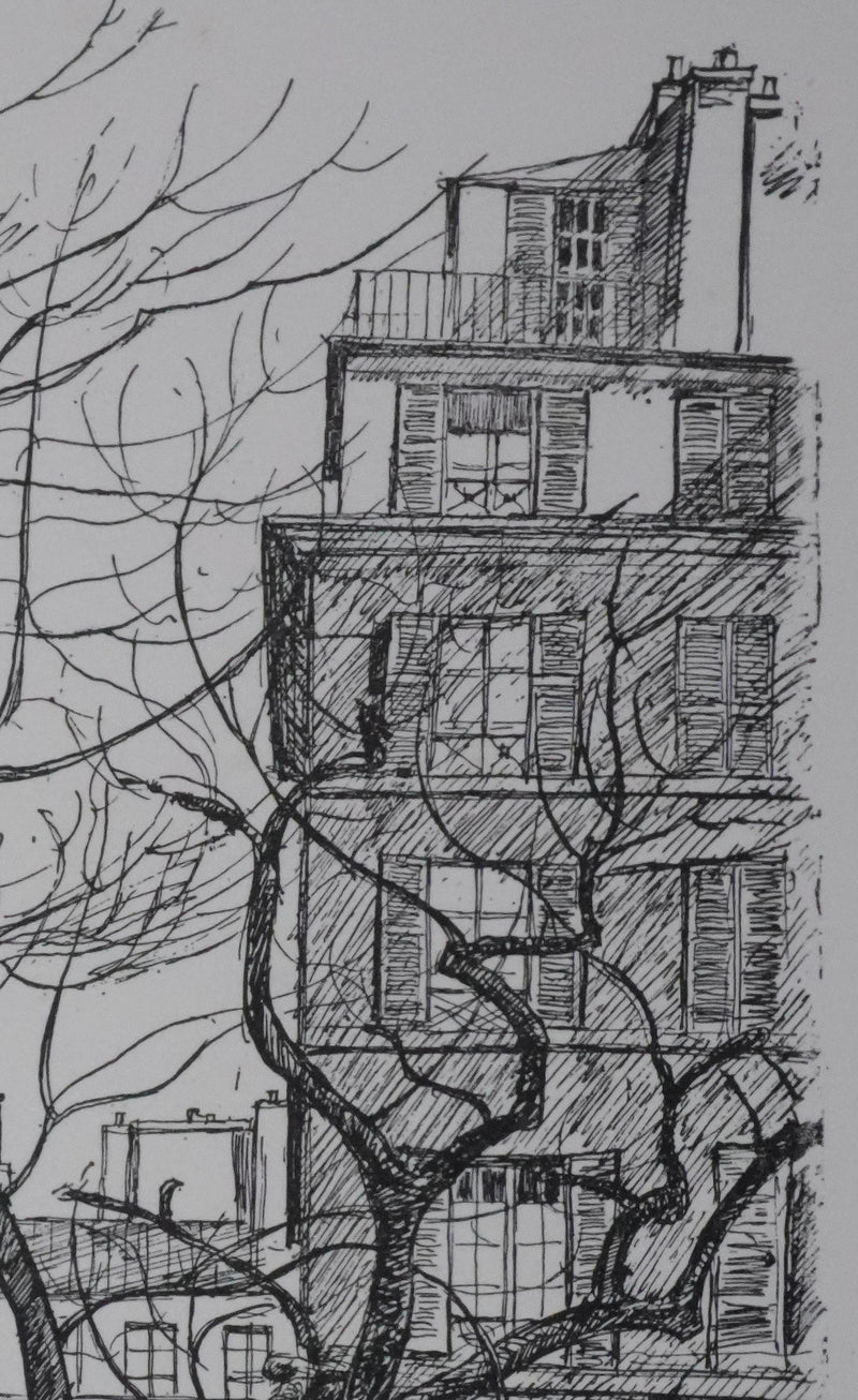 Maxime JUAN : Paris, Place Furstemberg à Saint Germain-des-Près, Lithographie originale signée