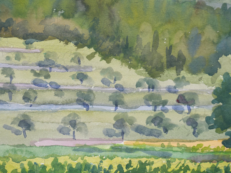 Salomon Alfred BOISECQ : La petite ferme en Provence, Aquarelle originale signée