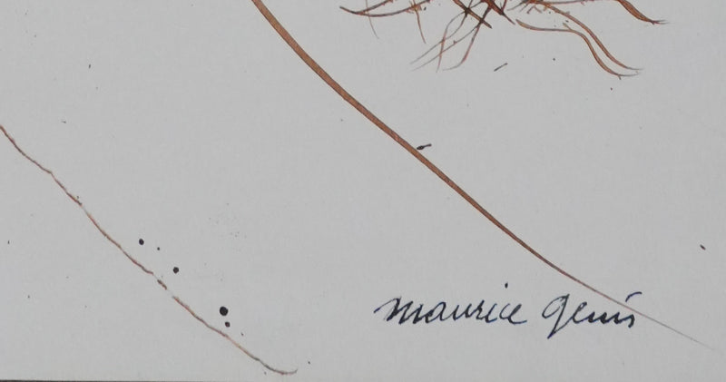 Maurice GENIS : La cabane dans la forêt tropicale, Dessin original signé