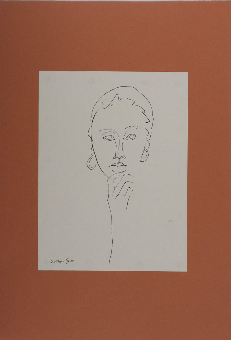 Maurice GENIS : La femme pensante, Dessin original signé