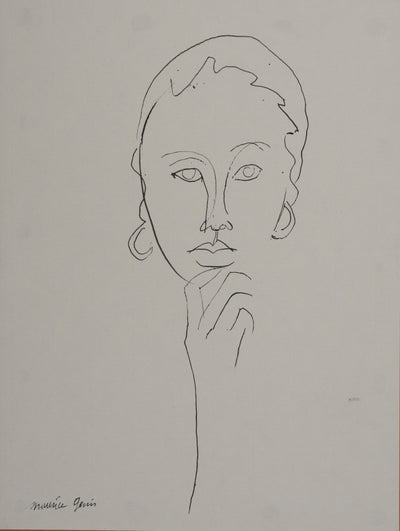 Maurice GENIS : La femme pensante, Dessin original signé