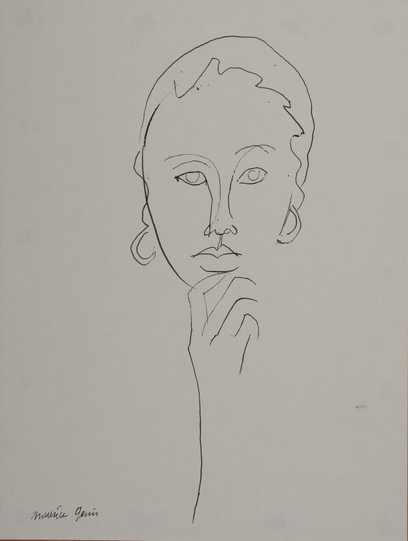 Maurice GENIS : La femme pensante, Dessin original signé