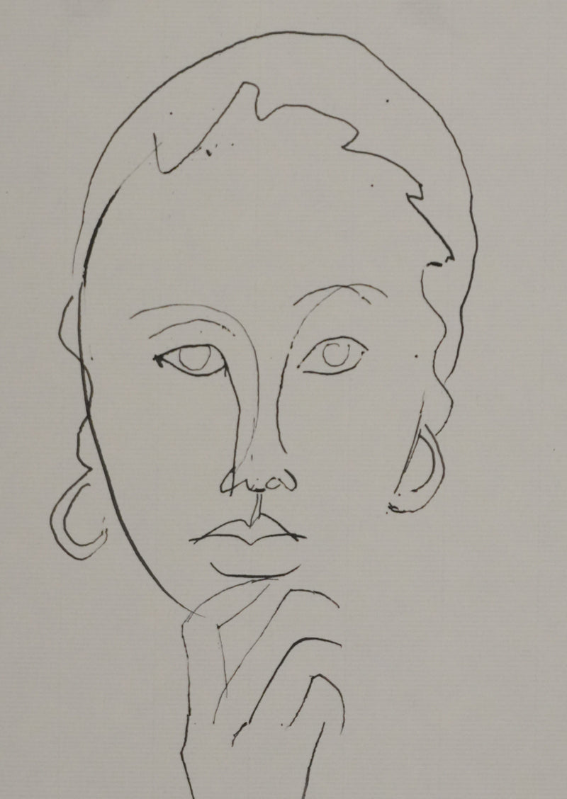 Maurice GENIS : La femme pensante, Dessin original signé