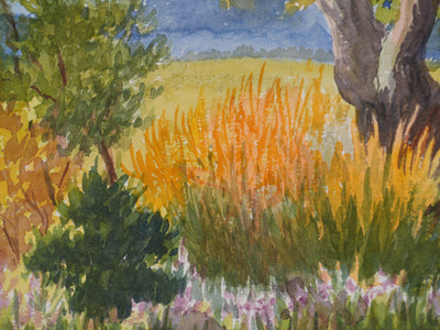 Salomon Alfred BOISECQ : Les fleurs sauvages, Aquarelle originale signée