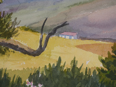 Salomon Alfred BOISECQ : Les fleurs sauvages, Aquarelle originale signée