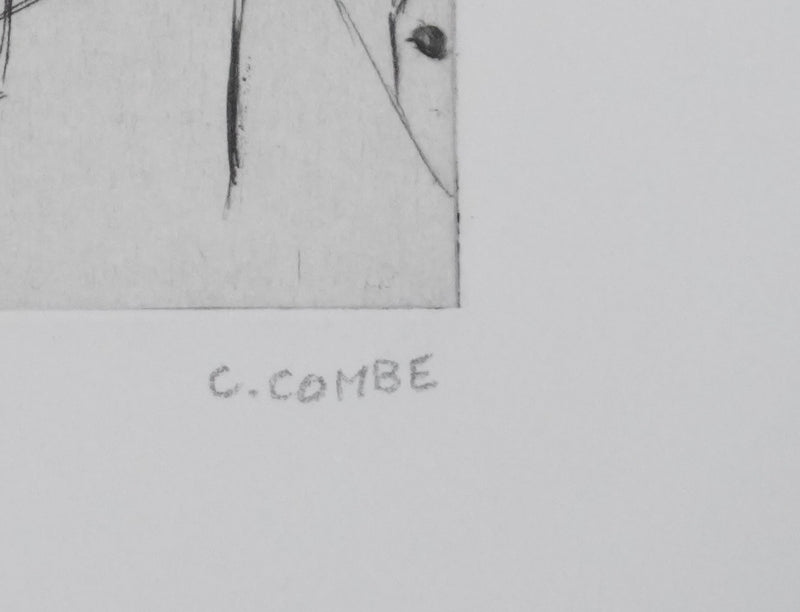 Camille COMBE : Rencontre de hasard dans le métro, Gravure originale signée