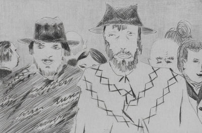Camille COMBE : Rencontre de hasard dans le métro, Gravure originale signée