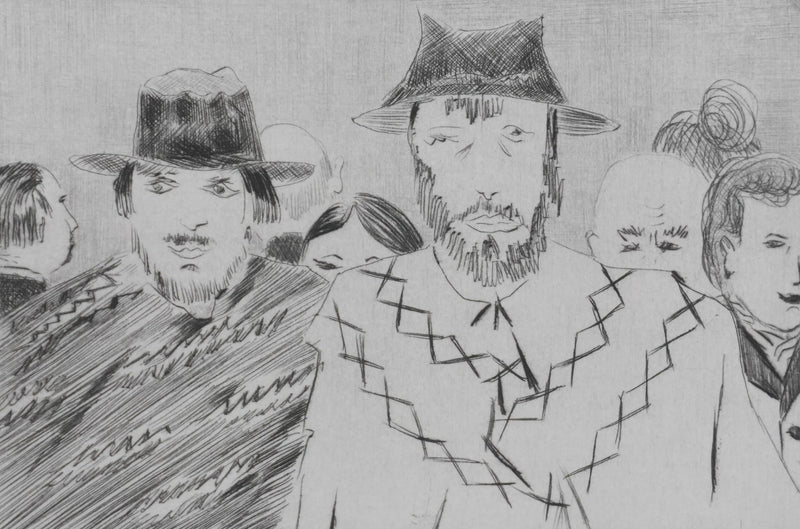 Camille COMBE : Rencontre de hasard dans le métro, Gravure originale signée