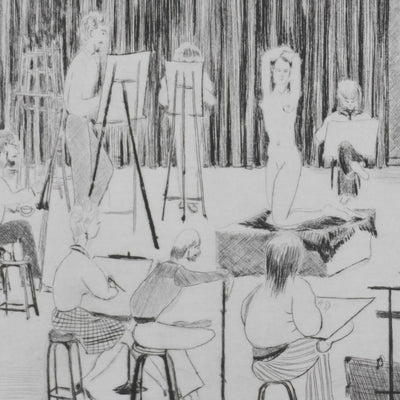 Camille COMBE : L'atelier, Gravure originale signée