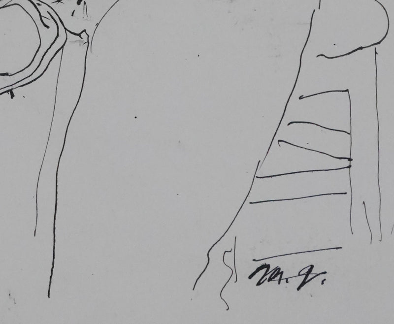 Maurice GENIS : Le vendeur ambulant, Dessin original signé