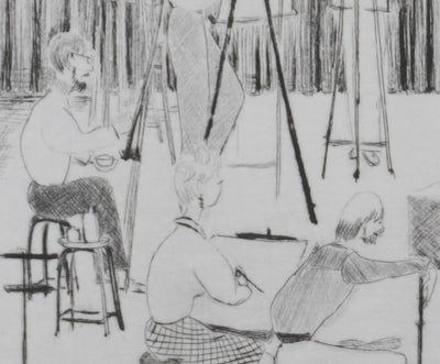 Camille COMBE : L'atelier, Gravure originale signée