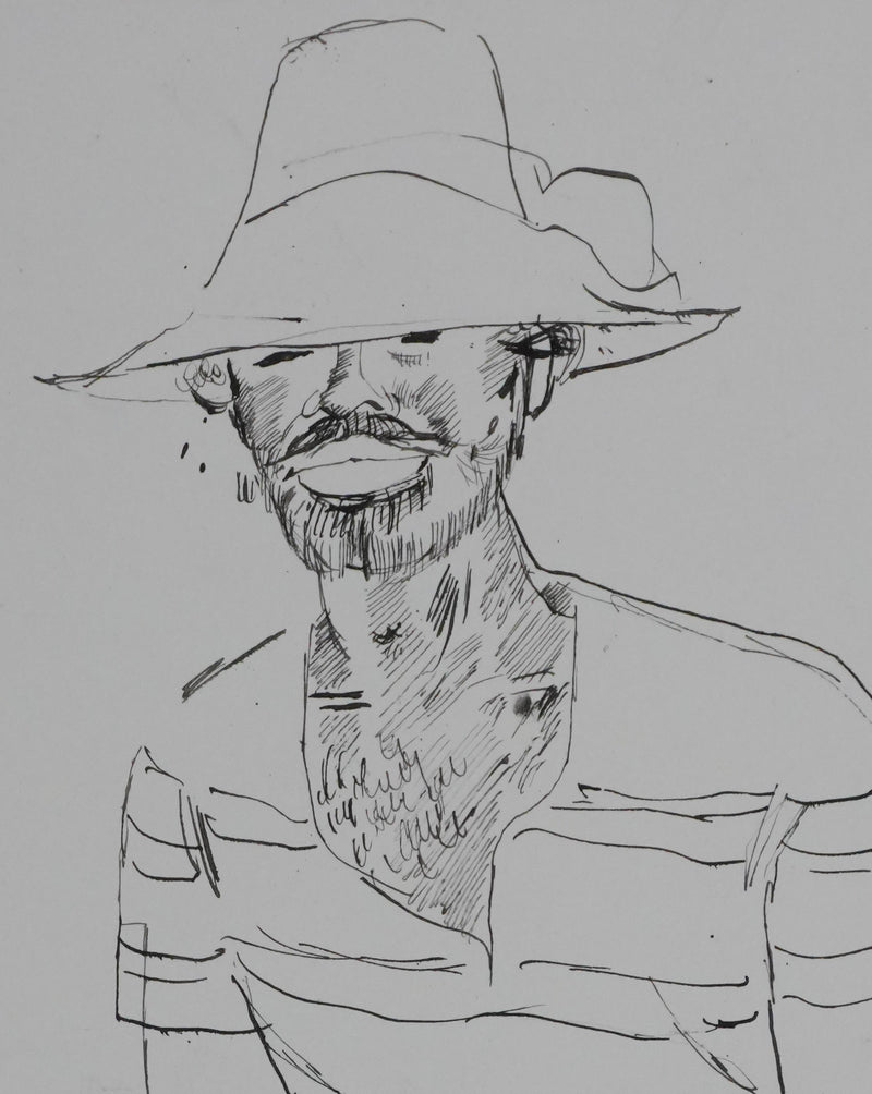 Maurice GENIS : Le vendeur ambulant, Dessin original signé