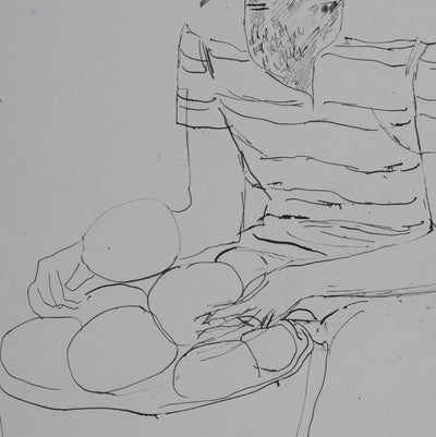 Maurice GENIS : Le vendeur ambulant, Dessin original signé