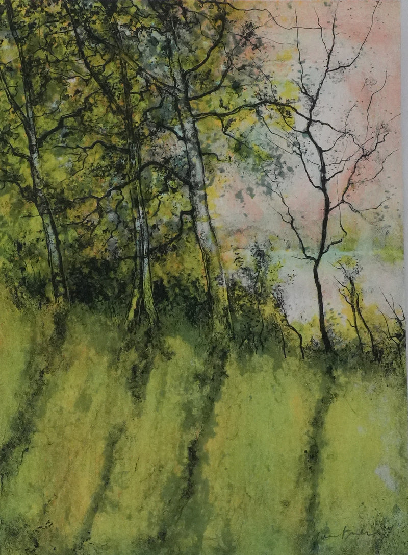 Bernard GANTNER : La forêt au printemps, Lithographie originale signée