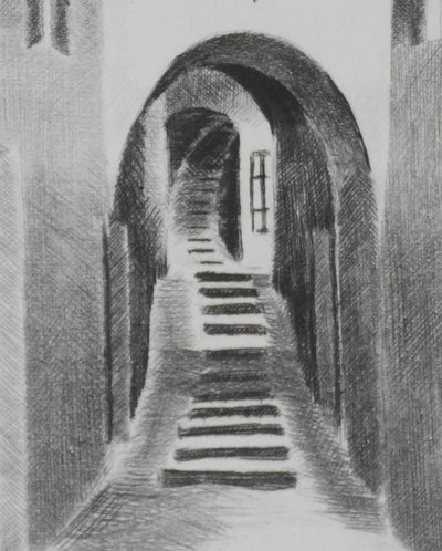 Camille COMBE : Ombre et lumière, Gravure originale signée
