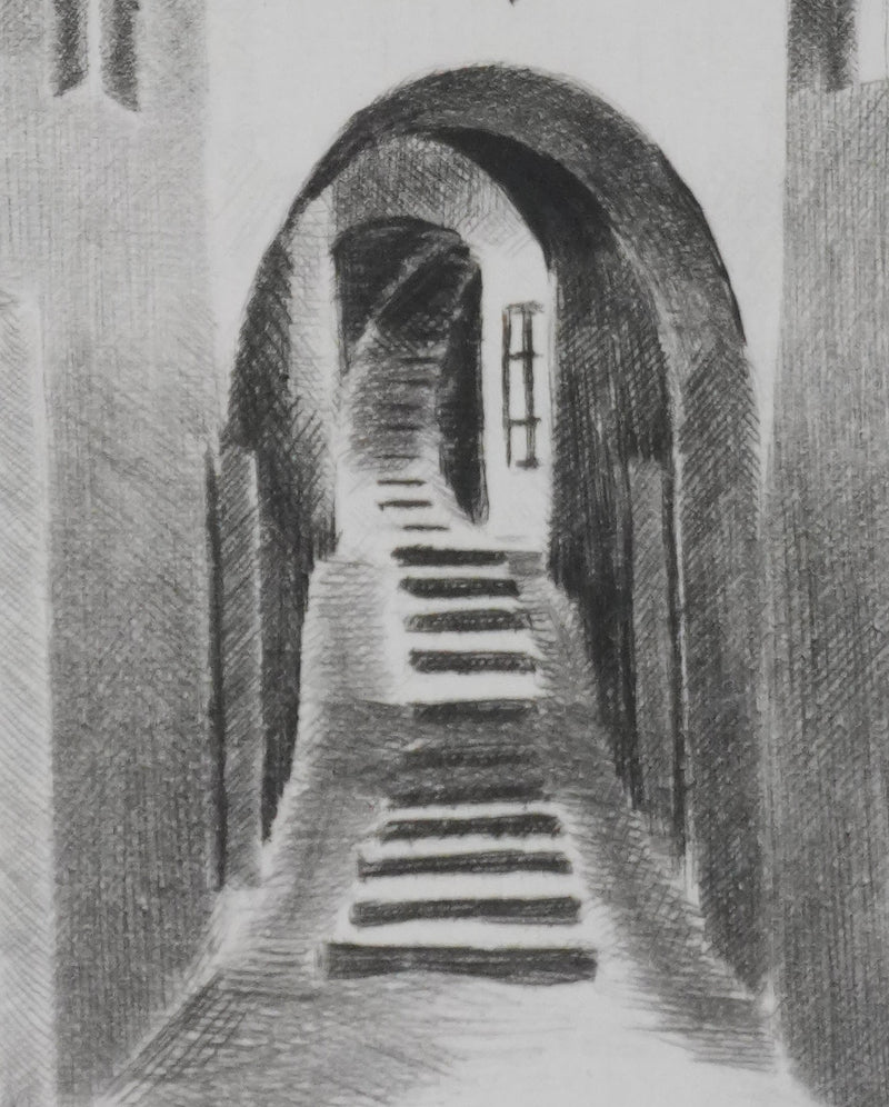 Camille COMBE : Ombre et lumière, Gravure originale signée
