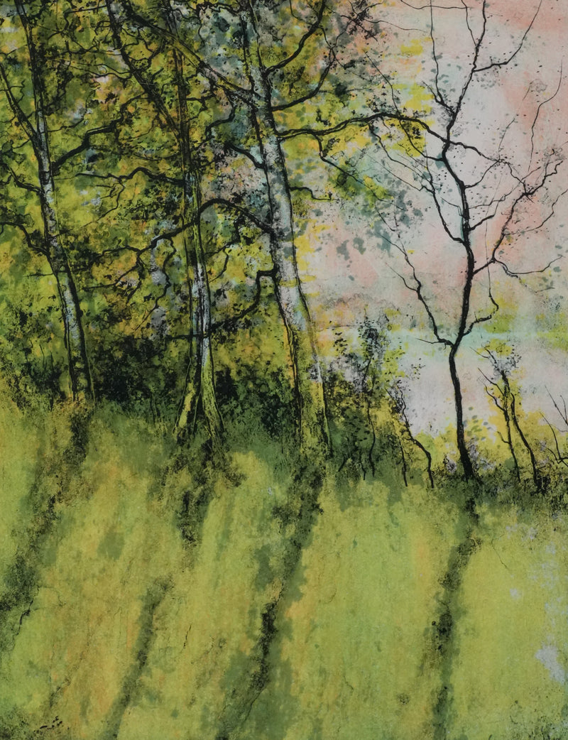 Bernard GANTNER : La forêt au printemps, Lithographie originale signée