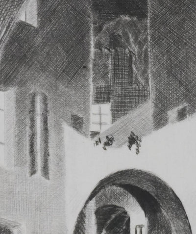 Camille COMBE : Ombre et lumière, Gravure originale signée