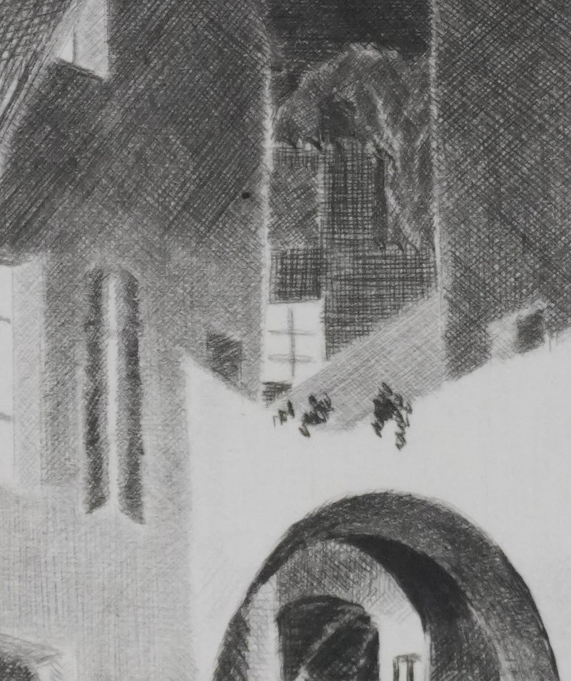 Camille COMBE : Ombre et lumière, Gravure originale signée
