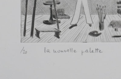 Camille COMBE : La nouvelle palette, Gravure originale signée