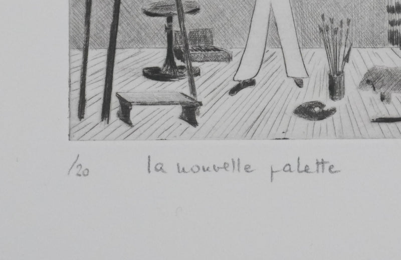 Camille COMBE : La nouvelle palette, Gravure originale signée