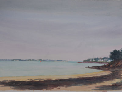 Salomon Alfred BOISECQ : Port Navalo, Aquarelle originale signée