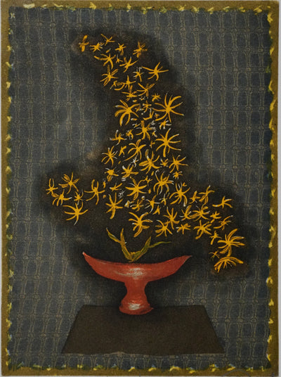 Jacques Jean Joachim RIGAL : Ikebana, Composition florale japonaise, Gravure originale signée