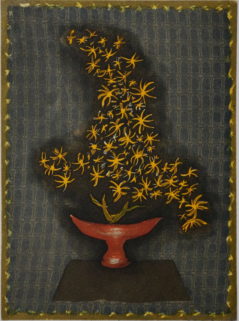 Jacques Jean Joachim RIGAL : Ikebana, Composition florale japonaise, Gravure originale signée