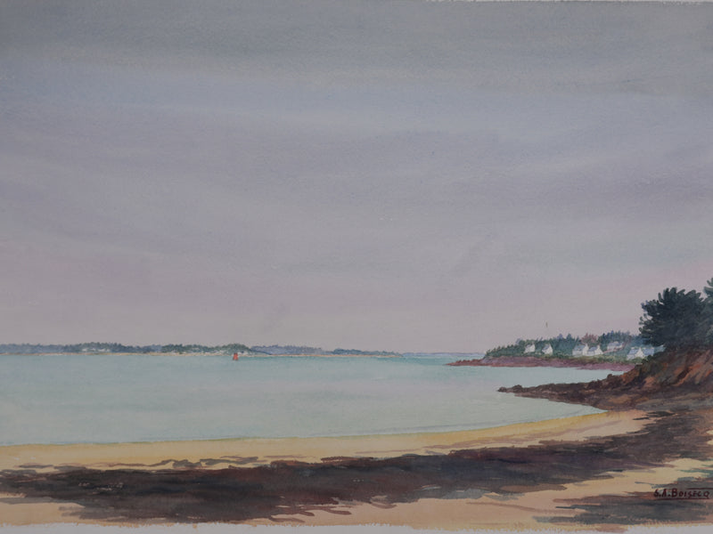 Salomon Alfred BOISECQ : Port Navalo, Aquarelle originale signée