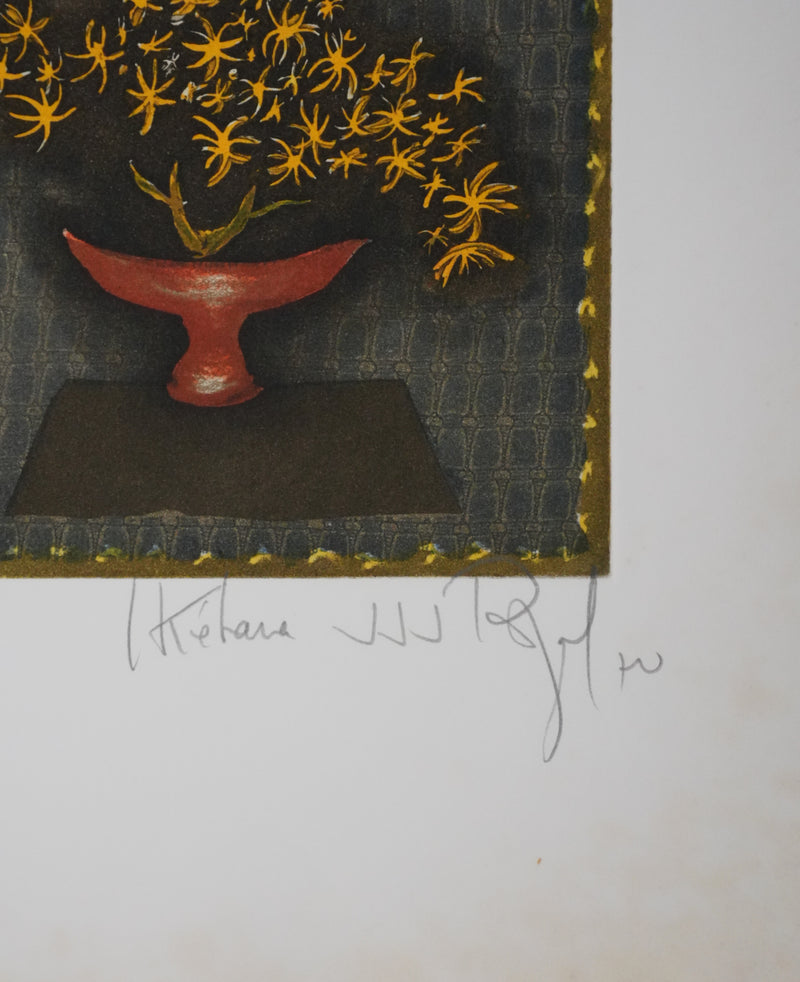 Jacques Jean Joachim RIGAL : Ikebana, Composition florale japonaise, Gravure originale signée